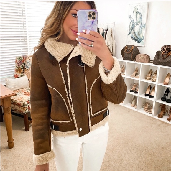Faux shearling jacket - Picture 1 of 7
